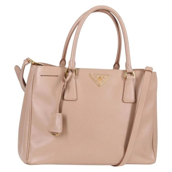 PRADA Galleria Hand Bag Safiano leather 2way Pink Gold Auth 133779 - Picture 1 of 16